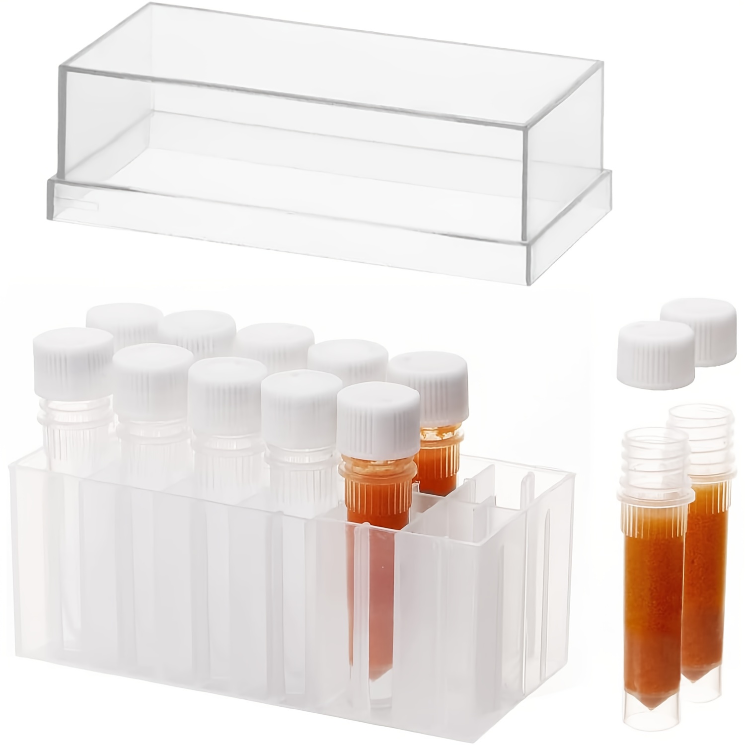 TEMU Aquarium Baby Brine Shrimp Dispense Storage Container Collection Tubes Kit For Brine Shrimp 12 X 1.5ml