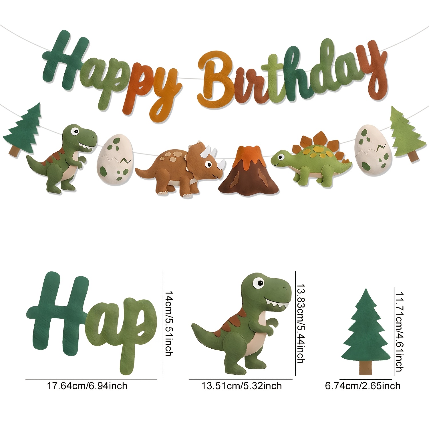 TEMU di felicitazioni di compleanno in piatto 2D, per , uova di , albero vulcano, set di da incisione, adatta per feste di compleanno a tema ,