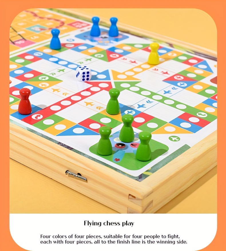 Luxurious 5-in-1 Color Wooden Tabletop Game Set for 2025 - Dual Function Multi-Game Board with Table Tennis, Chess, Hockey, Bowling, and Ludo - Ideal for Family Entertainment and Holiday Gift, Family Entertainment Gift|Vibrant Game Design|Durable Wooden Pieces, Game Accessories