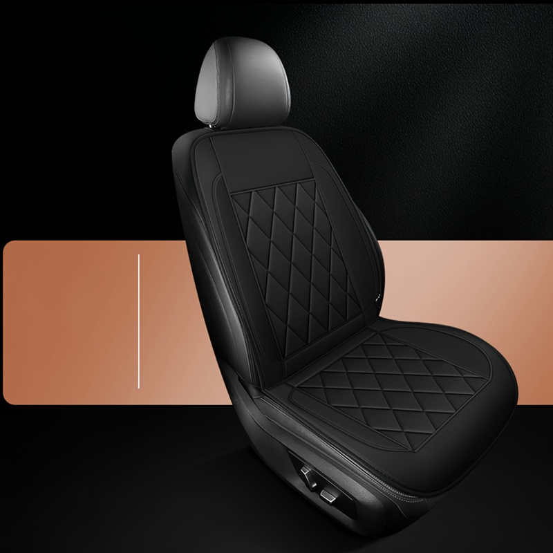 TEMU Universal Car Seat Cushions And Seat Covers, For Front Driver And Passenger Seats, Rectangular Pattern With Quilted Stitching And Anti-slip,