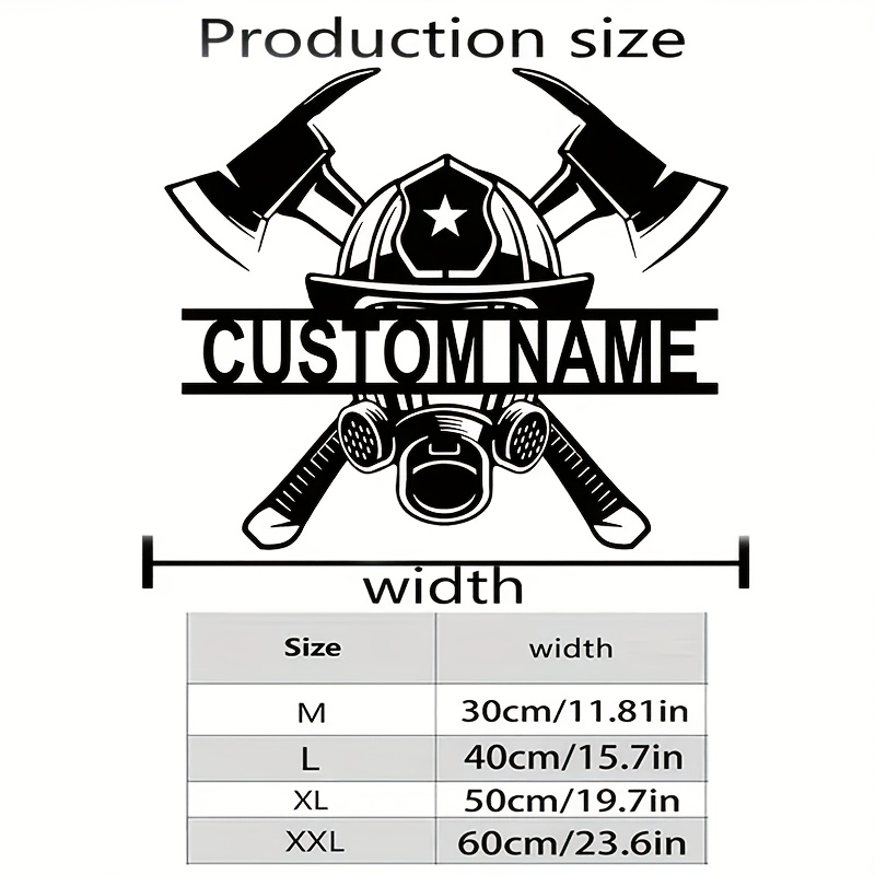 TEMU 1pc Personalized Firefighter Wall Plaque - Name/number On Helmet & Axe, Decor For /office, Fire Tribute Gift, Metal Firefighter Memorabilia For