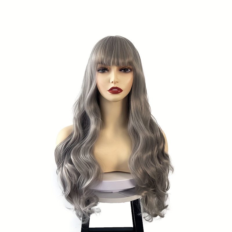 Long Body Wave Synthetic Wig Wig Bangs Heat