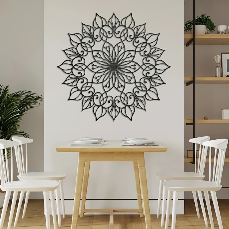 

1pc Modern Metal Mandala , Plant Theme Graphic , Wall Mount Decorative For Living Room, Indoor & Outdoor Home Decoration, Ideal For Wedding & Housewarming Gifts, 15.74x15.74 Inches