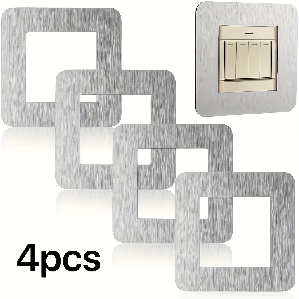 2/4 Modern Crystal Switch Cover Plate, Square Switch Surround Frame Wall Sticker, Home Decoration Socket Cover Plate, Living Room, Office