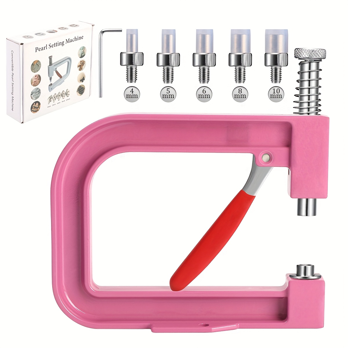 TEMU Jewelry Making Kits, About 3/1pc Artificial Related Beads Hand Press Artificial Related Setting Tool Set, Beads Rivet Fixing Machine, Diy