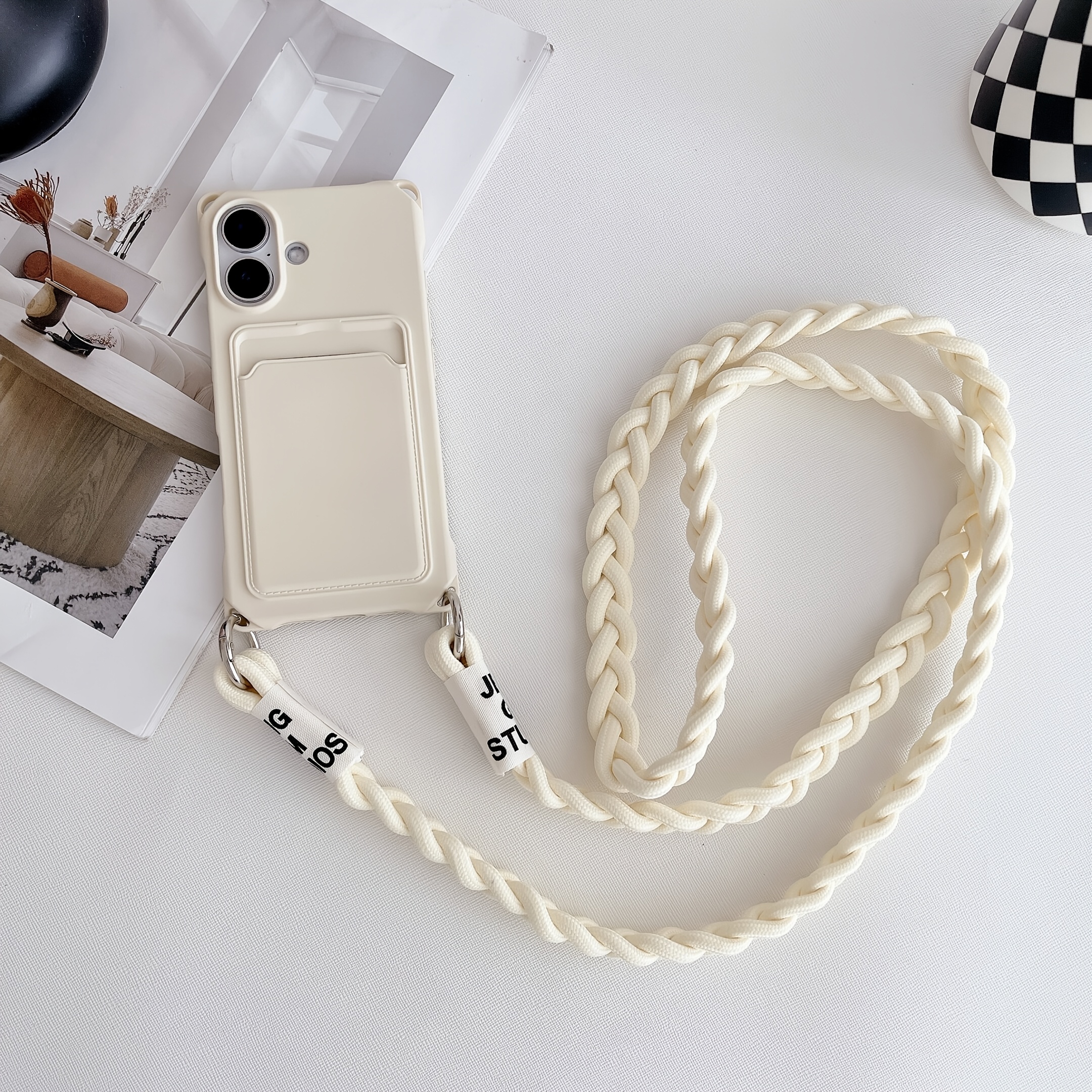 TEMU Phone Case: Suitable For Iphone 13pro/14pro Max/15pro/16pro Max/16e/se4 Model Phone Protective Case With 4 Corner Hanging Hole Card Case And