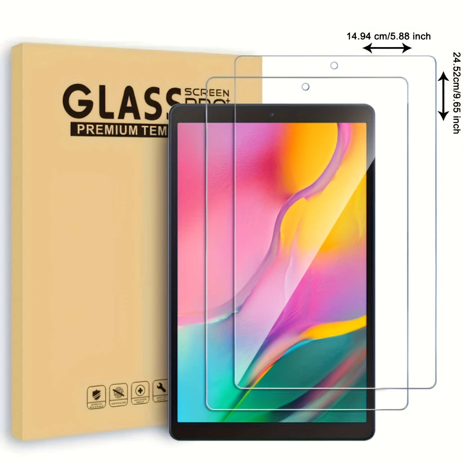 TEMU Lot de 2 protections d'écran en verre trempé pour Galaxy Tab .1 (2019) /SM-T515 - Anti-rayures et incassable, Ultra HD et ultra
