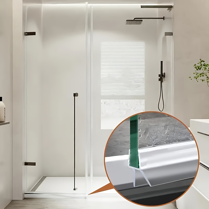 

1pc, Bathroom Glass Door Water Blocking Strip, Waterproof Sealing Rubber Strip Under The Door