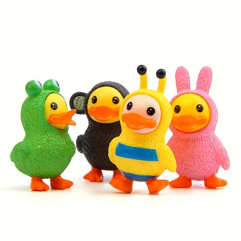 

4pcs/8pcs/12pcs, Adorable Duck Miniature Garden Sculptures For Home And Lawn Decoration