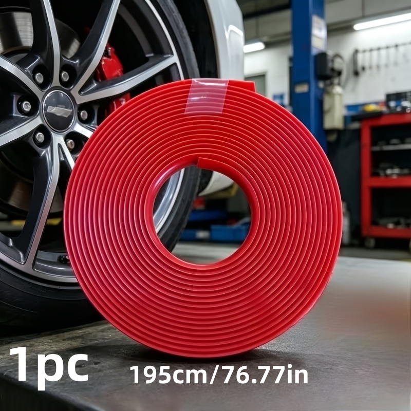 TEMU Red Universal Car Wheel Protector, Vehicle Tire Decoration, Tire Protection Ring/car Tire Reinforcement, Easy Design, Durable Rubber Strip, Rim