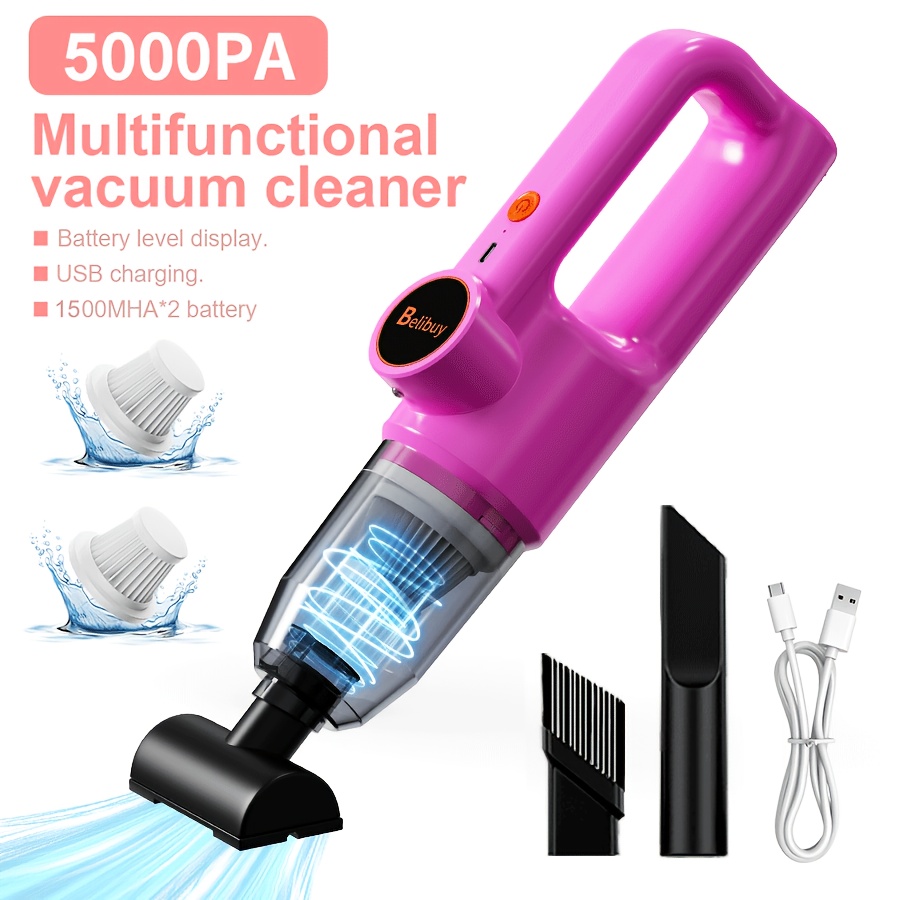 TEMU Portable Small Home Vacuum Cleaner, 120000 Rpm, 6kpa Super Suction, 4000mah Battery For Long-lasting Use, , Comes With 5 Additions, Suitable For