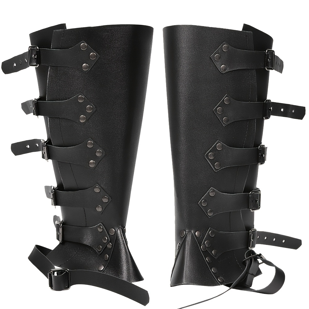 Image of Eastern Soul Medieval Leg Gaiters. Viking Knight Warrior Armor Boot Covers Halloween Carnival Party Cosplay Costume Accessory