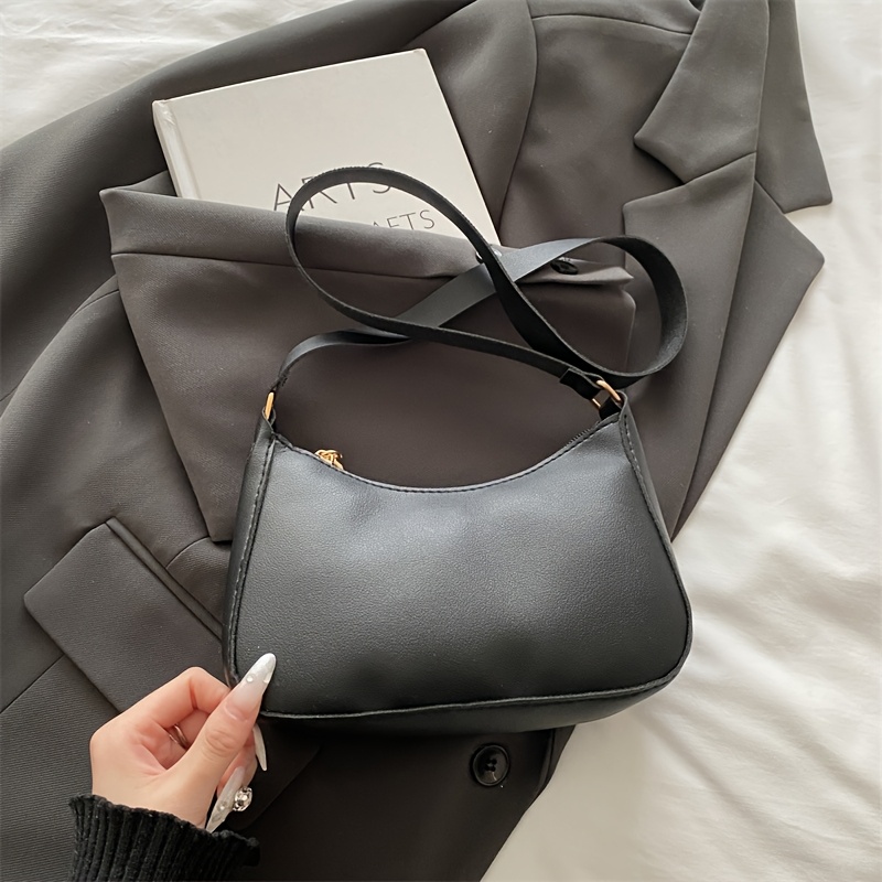 TEMU Sac à bandoulière asymétrique pour femme, 1 pièce, sac à bandoulière Hobo doux, sac d'épaule simple uni sous , sac à main bandoulière polyvalent