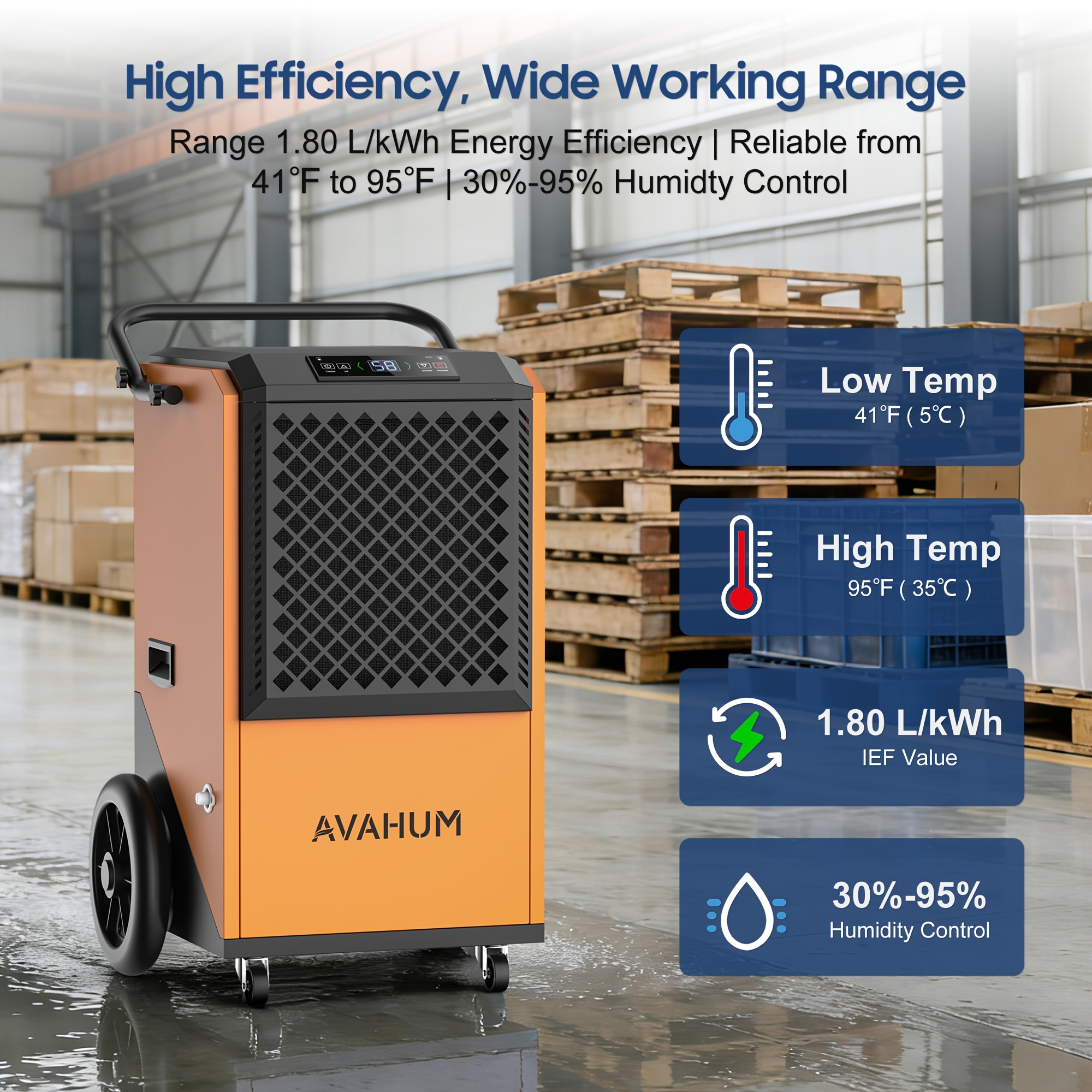 commercial dehumidifier for basements 305 pint 9000 sq ft large spaces 38 gallon day commercial grade dehumidifiers for industrial 24h timer continuous dehumidification auto   Product details 2
