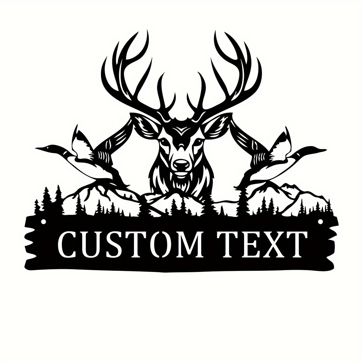 TEMU Custom Mountain Deer Scene Lab Personalized Metal Monogram, Duck Gift. Family Name Sign, Outdoor Name Sign, Last Name Sign, Front Door