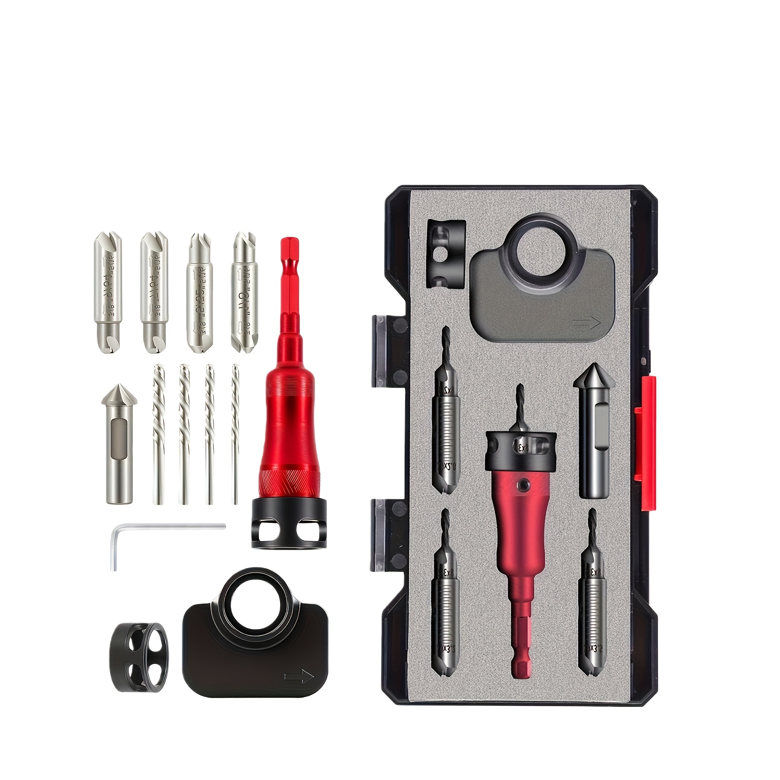 5pcs Countersink Drill Bit Set Low Friction Depth Stop