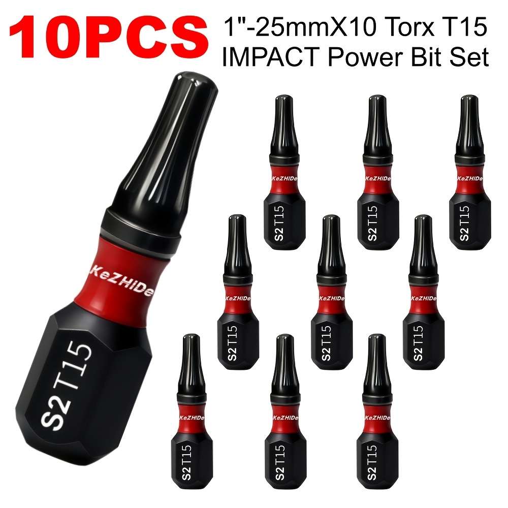 Kezhide 5/10/15/20pcs T15 1in.25mm Torx #15 Screwdriving Power Bits