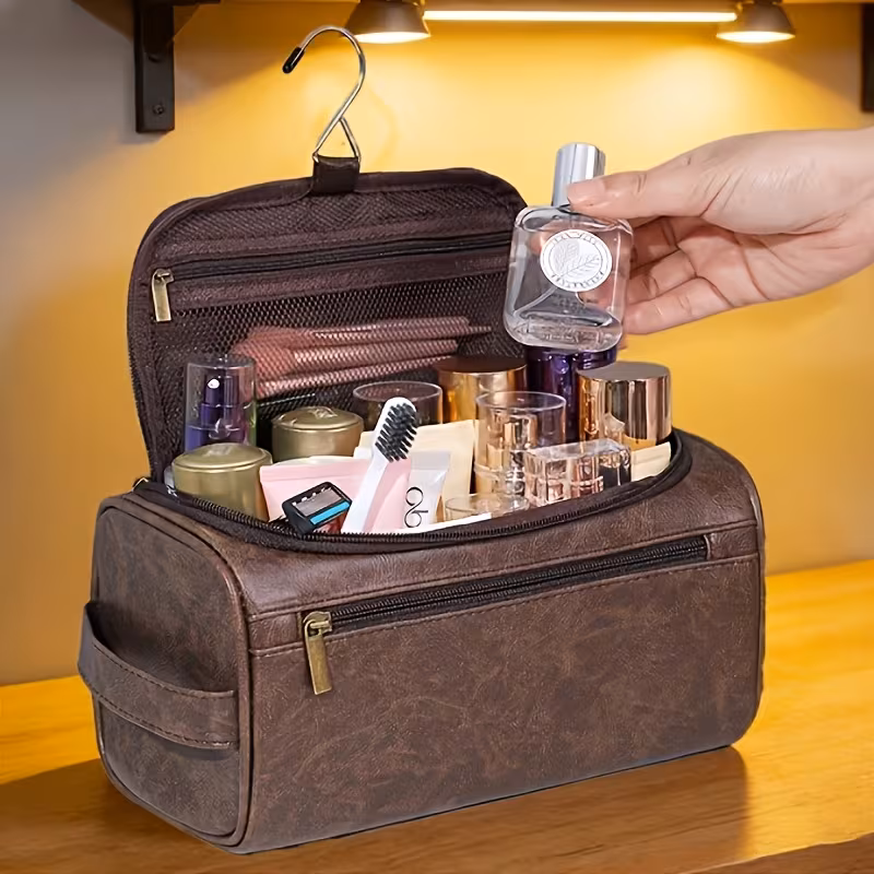 a mens toiletry bag made of high quality durable materials stylish for travel storage suitable for trips beauty and personal care it a great gift for men and used as a hanging makeup bag shaving kit travel toiletry organizer Product details 2