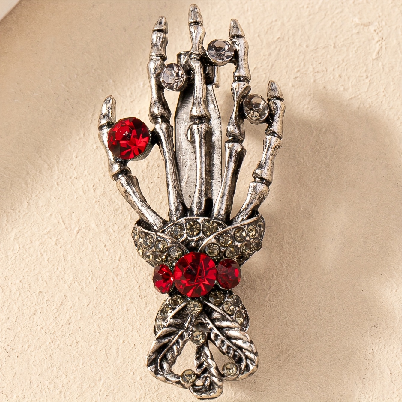 Image of 1 Halloween Dark Gothic Style Brooch With Rhinestones For Women's Holiday Party, Vacation And Shopping Accessories