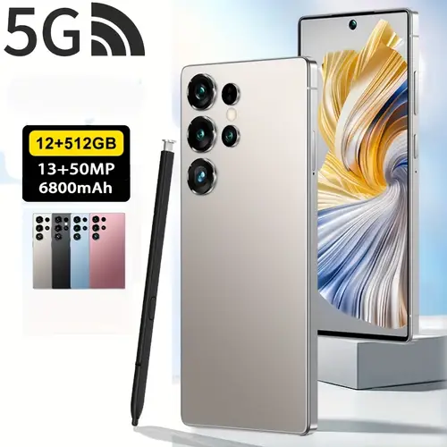 s25 ultra ultra thin 12 512gb smartphone 1300 pixels 5000 pixels hd camera face unlock stylus type c charging long 6800mah battery including headphones and screen protectors is gift for technology enthusiasts a smart phone with stylus ultra thin durable metal frame