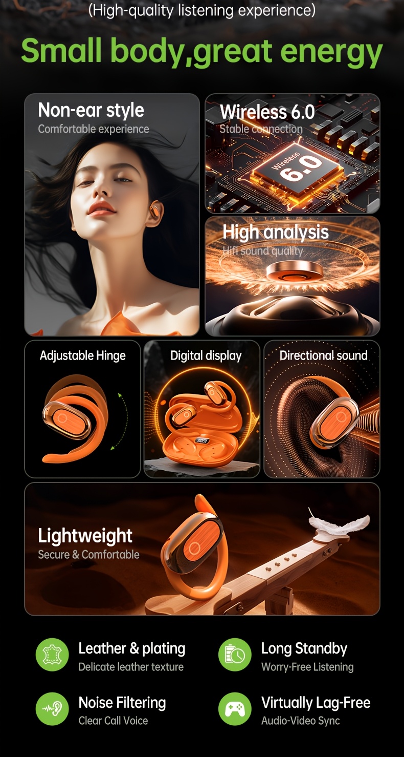 Acer'S Brand New And Authentic Open-Ear Wireless Headphones Feature an Air Conduction Design That Doesn'T Go Inside The Ear, Perfect for Sports, with a Large Battery And Extended Standby Time