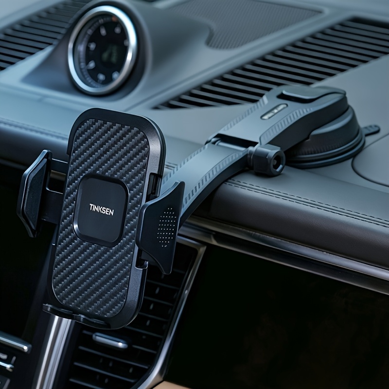 TEMU [car Phone Holder] Car Dashboard Phone Holder - Adjustable Vertical And Horizontal Installation, Comes With A Pad, Compatible With All Phones,