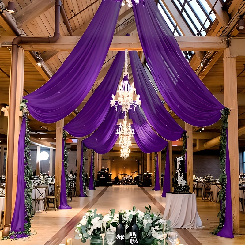 E-shop Eleganter Dunkelvioletter Tüllstoff x 26.2ft - Vielseitige Polyester-Hänge-Dekoration für Hochzeiten, Partys & Feiern, Innen-/Außenbereich,