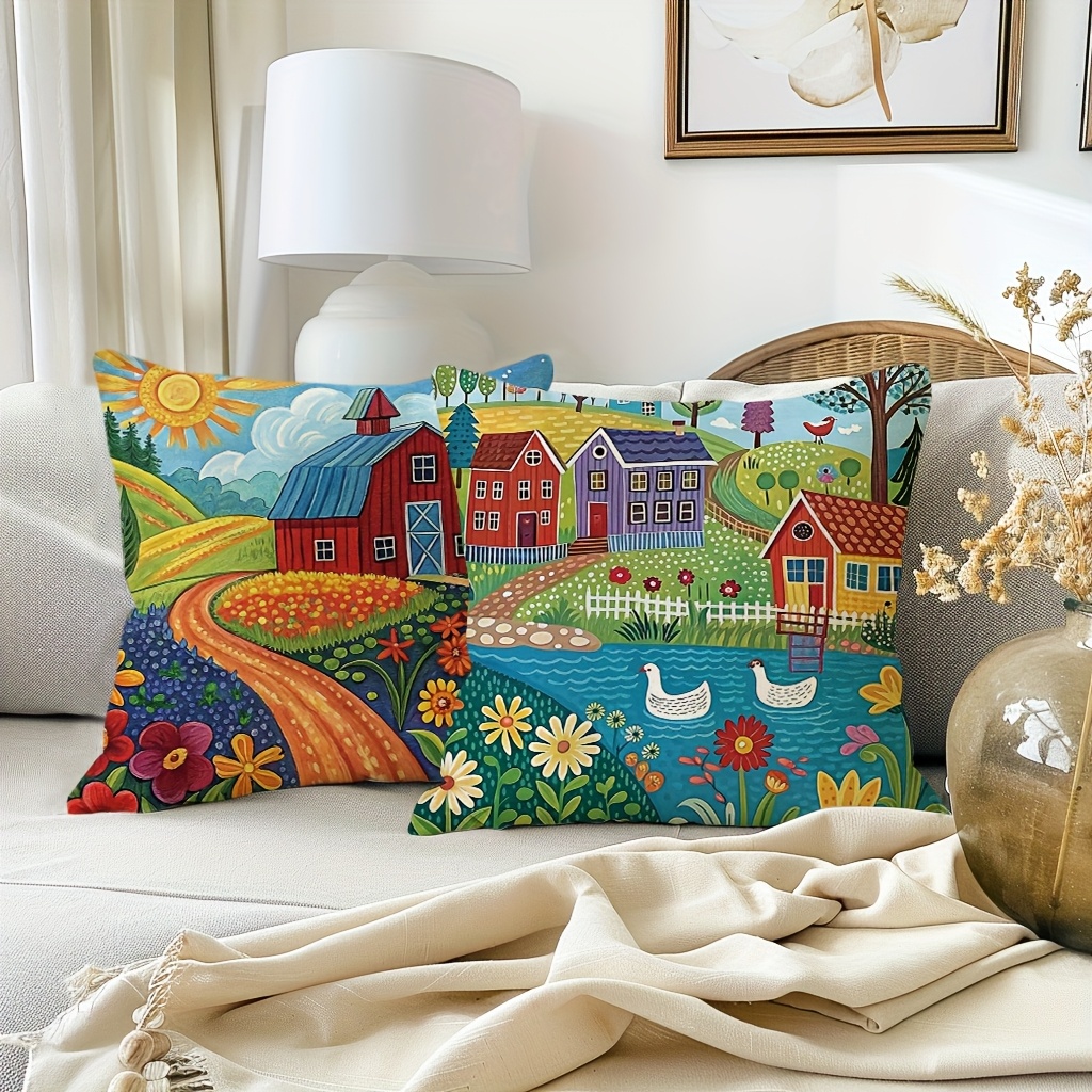 4pcs whimsical throw pillow covers 18x18 inches Temu Germany - Main Image