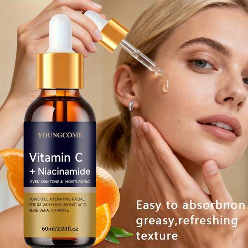 this 40ml face serum with vitamin c and niacinamide enriched with hyaluronic acid aloe vera and vitamin e to tone provides deep hydration and offers benefits its ideal for men and women and a great gift