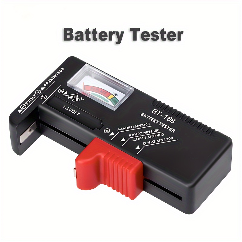 

Portable Battery Tester - No-battery Needed, Checks Aa, Aaa, C, D, 9v & 1.5v Button Batteries