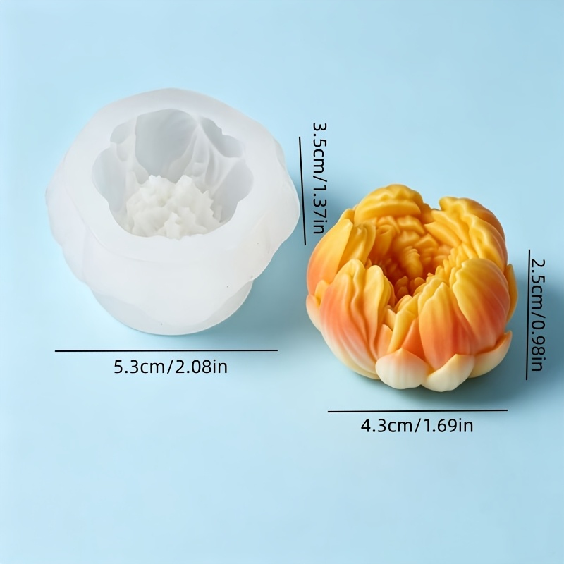 TEMU 1pc Bud Scented Candle Silicone Mold Flower Bud Gypsum Making Tool Flower Decoration Candlelight Dinner Scented Candle Making Creative Gift