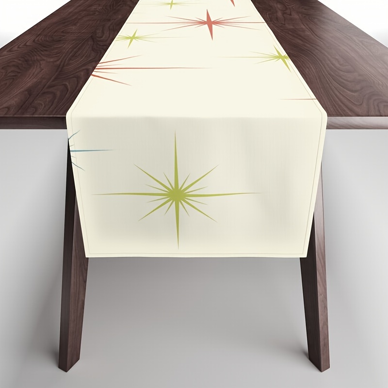 

Mid-century Modern Starburst Table Runner - 1 Piece, Universal Fit For Dining, Kitchen, Or Outdoor Decor, Ideal For Home Gatherings And Parties, Polyester, Machine-made Weave