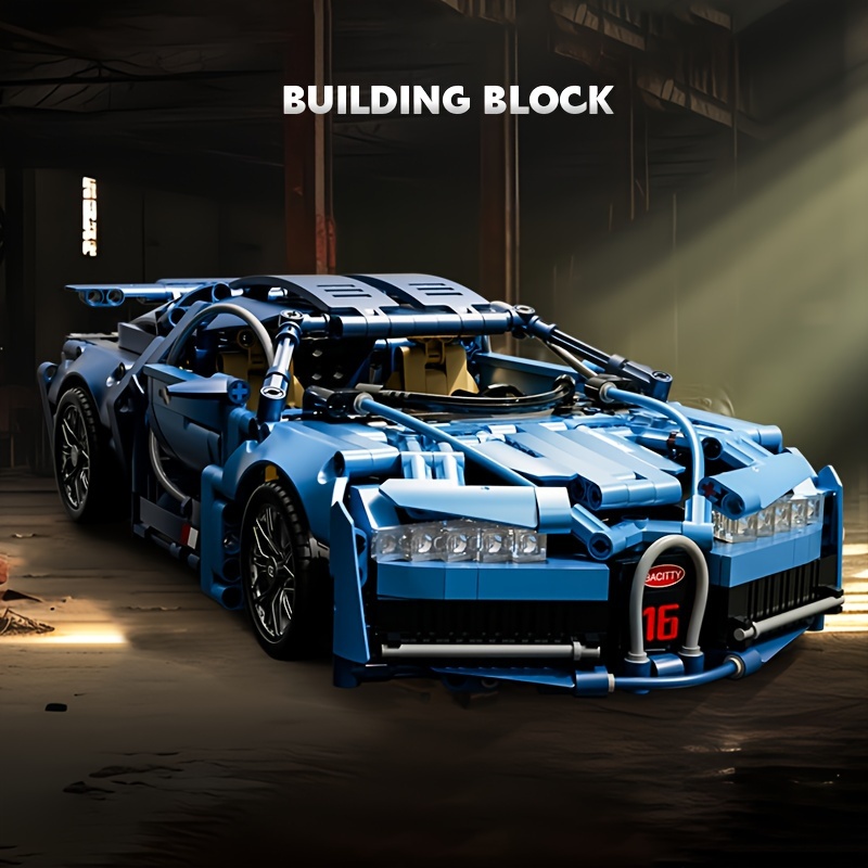 

13.58in Blue Supercar Building Blocks Set - Collector's Edition Technic Racing Model, Ideal For Adults & Teens 14+