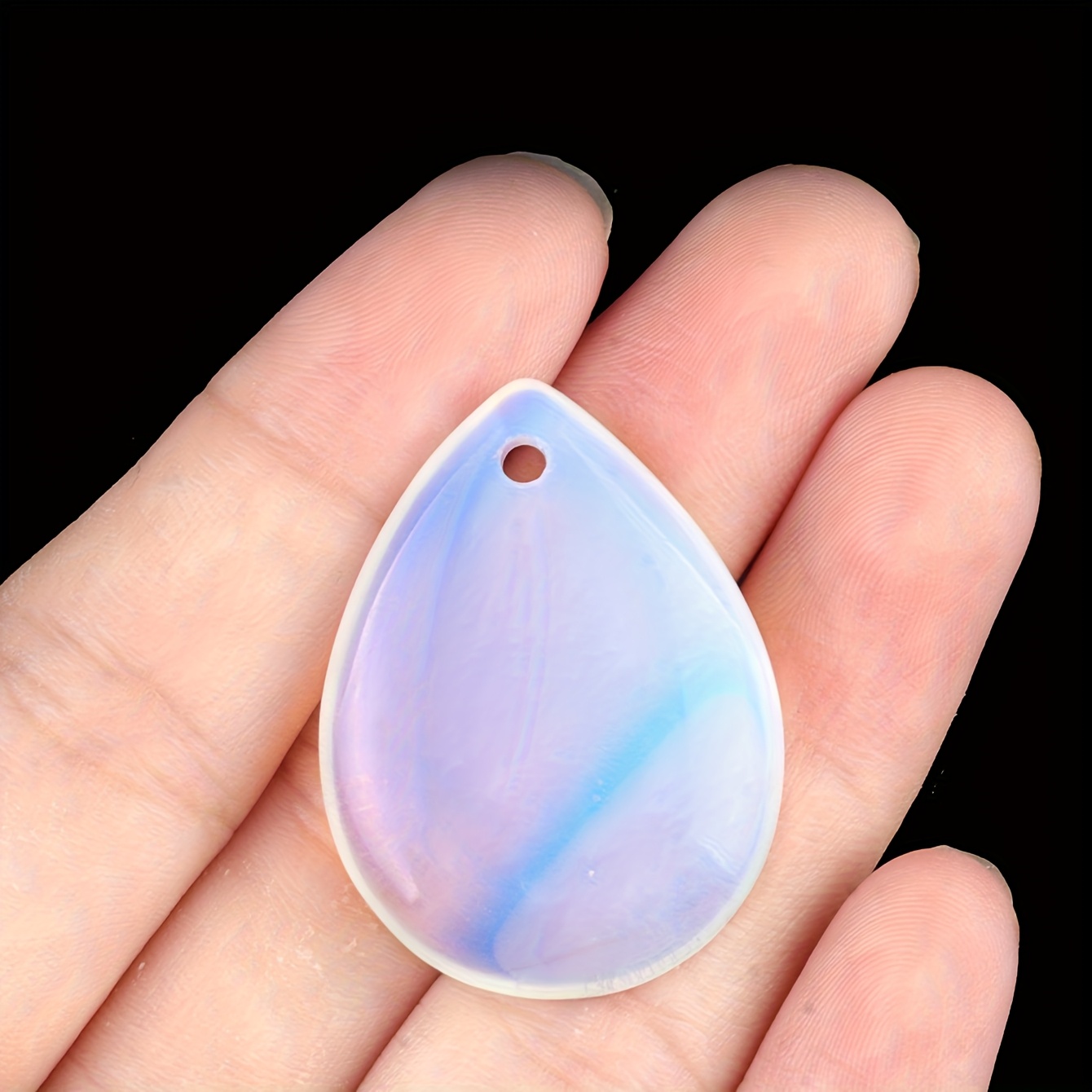 Multicolor Natural Stone Water Drop Pendant Necklace