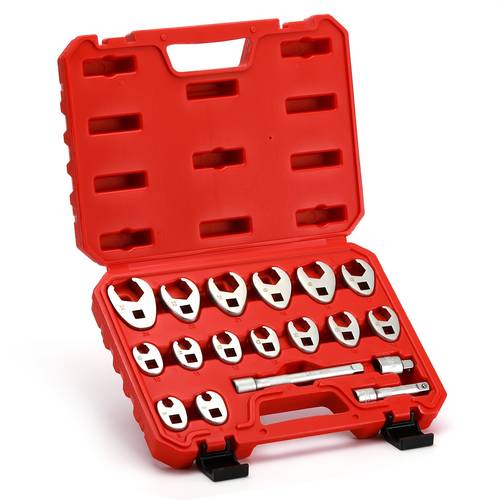18pcs 3 8 drive crowfoot wrench set 8 24mm open end wrench set metric cr mo with adapter and extension bars