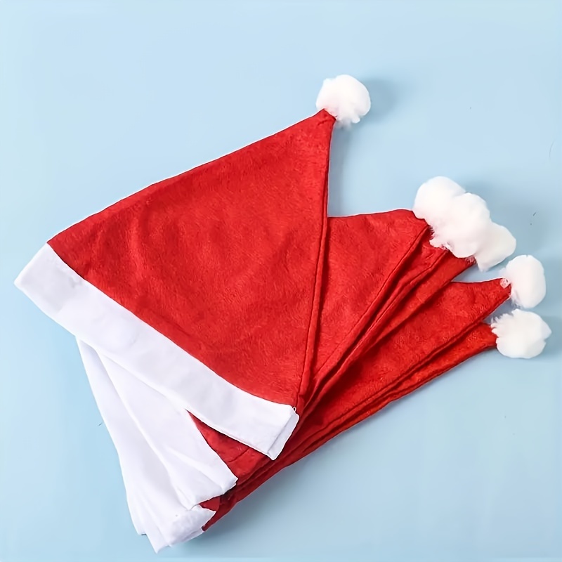 

10pcs Santa Claus Hats - Christmas And New Year Holiday Party Supplies For Adults (14+), From Material