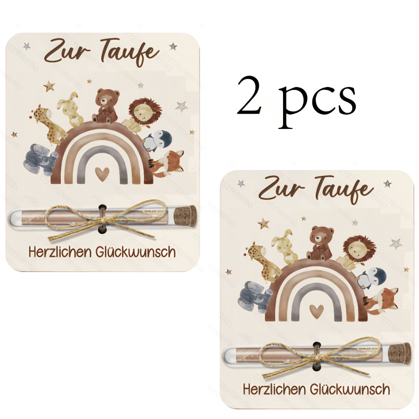 Unisex Baby Baptism Gift Set, Baptismal Gift Packaging For Boys And Girls, Wooden Baptism Set With Test Tube, Baptism Gift