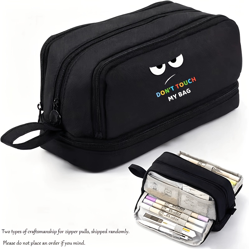 TEMU 1pc Printed With " " Pattern, Large Capacity 4-layer Pencil Case Cute Pencil Box Study Supplies Back-to- Supplies Suitable For Male And Female