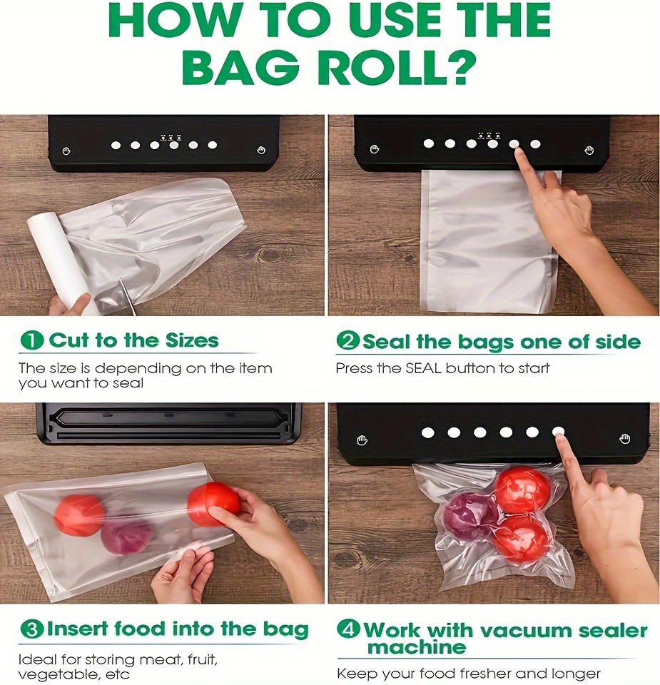 reusable vacuum sealing bags for food storage   fridge and microwave use details 11