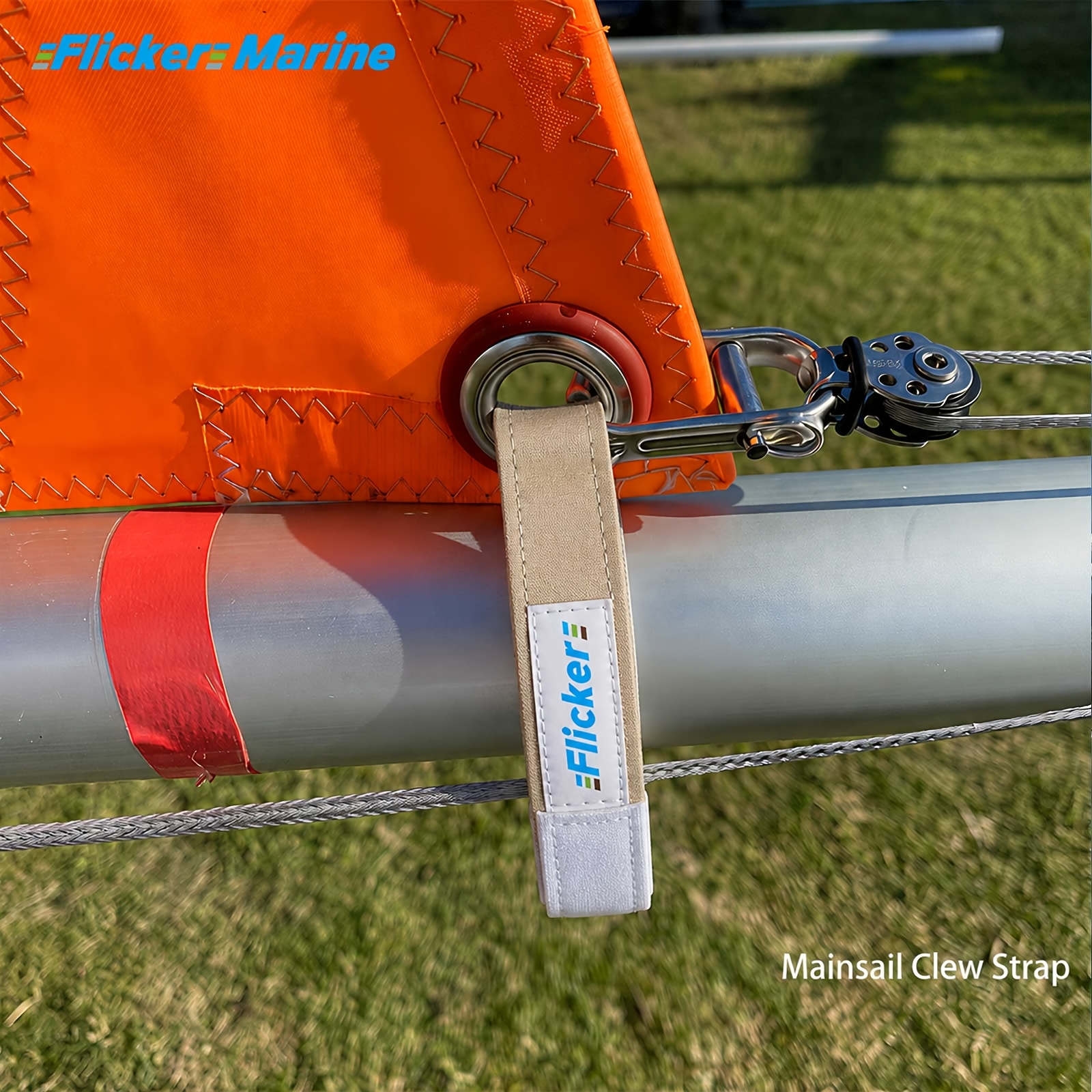 Flicker Multicolor Mainsail Clew Strap for Sailboats