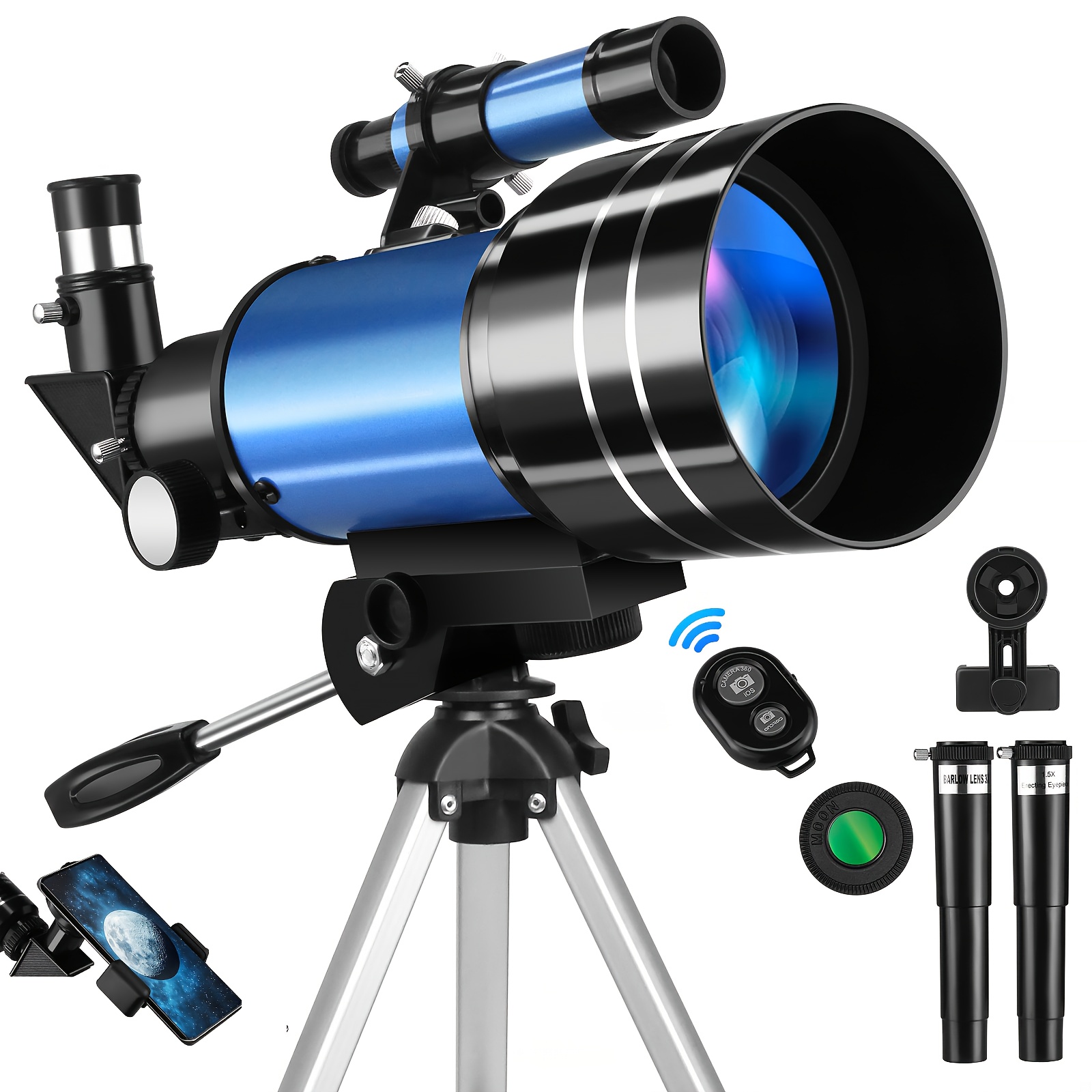 TEMU Telescope For Adults Beginners, Telescope For Adults High Powered, 70mm Aperture 300mm Focal Length Astronomical Telescopio For Beginners With A