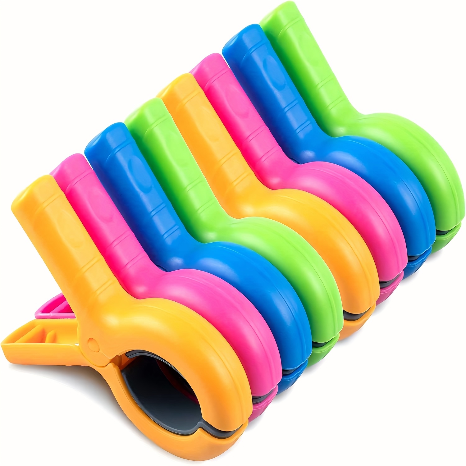 8 Mollette Grandi Per Asciugamani Da Spiaggia, Clip Con Silicone Antiscivolo, Per Sedie E Lettini - 4