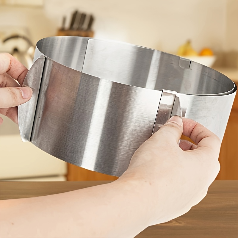1pc Adjustable Multifunctional Round Stainless Steel Cake Mold, 15.24-30.48 cm Telescopic Baking Tool,   Cakes and Mousse Rings, Durable and Convenient Kitchen Essential for Birthdays and Special Occasions