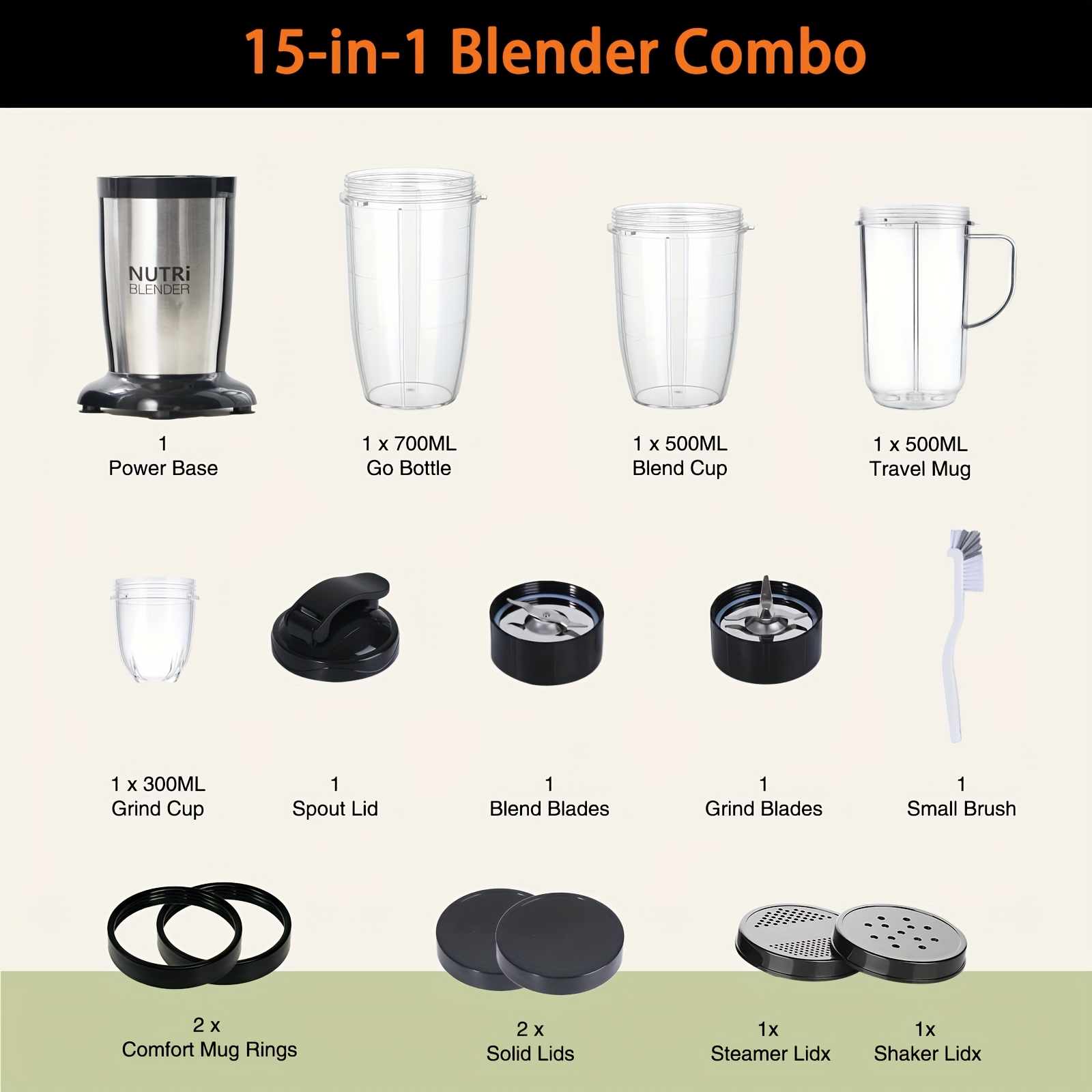 Smoothie Blender, Milkshake and Smoothie Mixer, 15-Piece Kitchen... product image 8