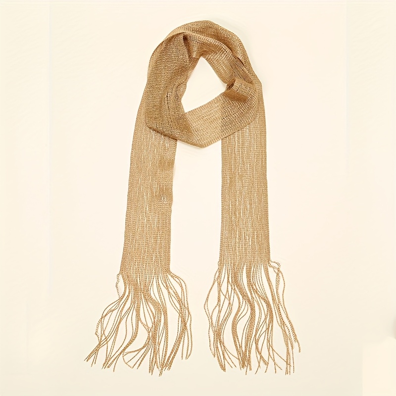 Solid-Color Tassel Fringe Scarf, Trendy Accessory