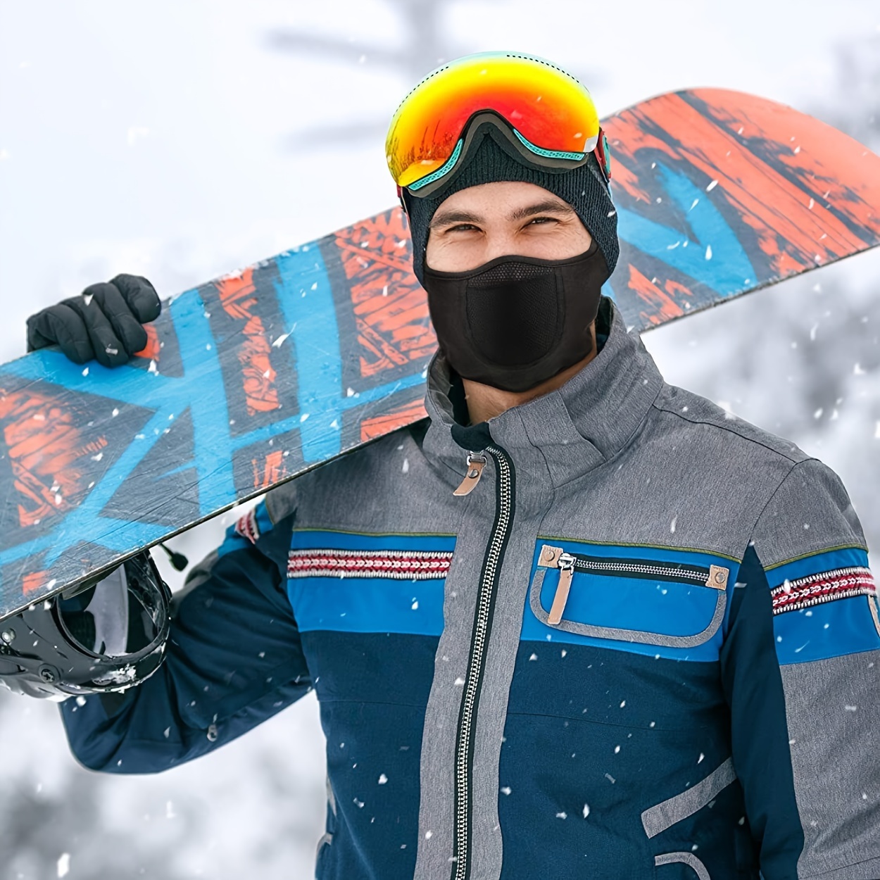 unisex nylon balaclava half face mask with earmuffs pa material hand washable   ideal for   and outdoor activities Product details 1