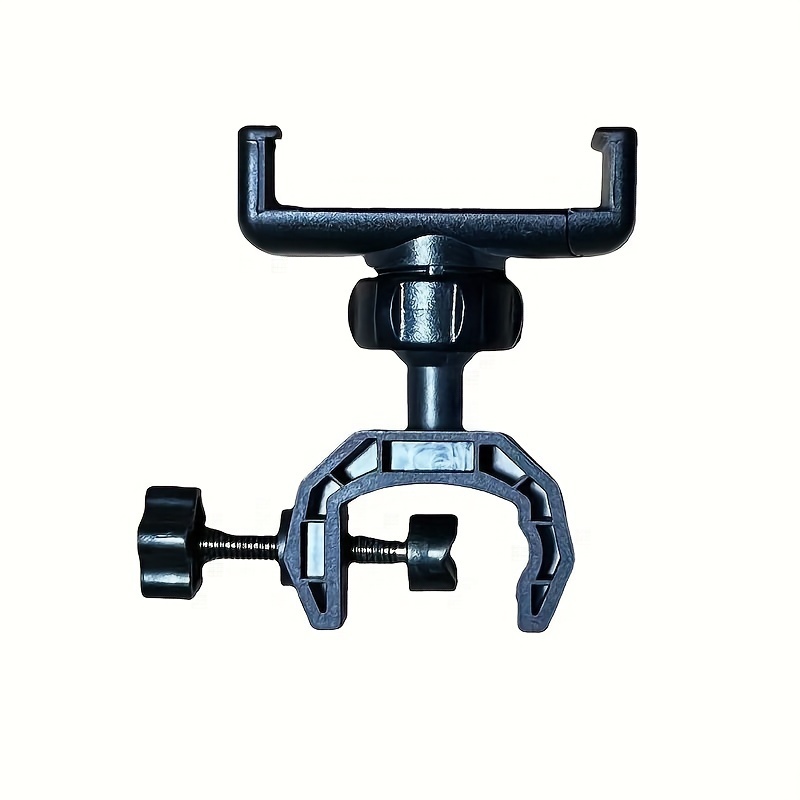 360-Degree Rotating Microphone & Smartphone Holder - Durable ABS, XLR Compatible, Black - Ideal for Bicycles, Motorcycles, Bass Guitars, Motorcycle Gear|Sleek Black Design|Sturdy Construction