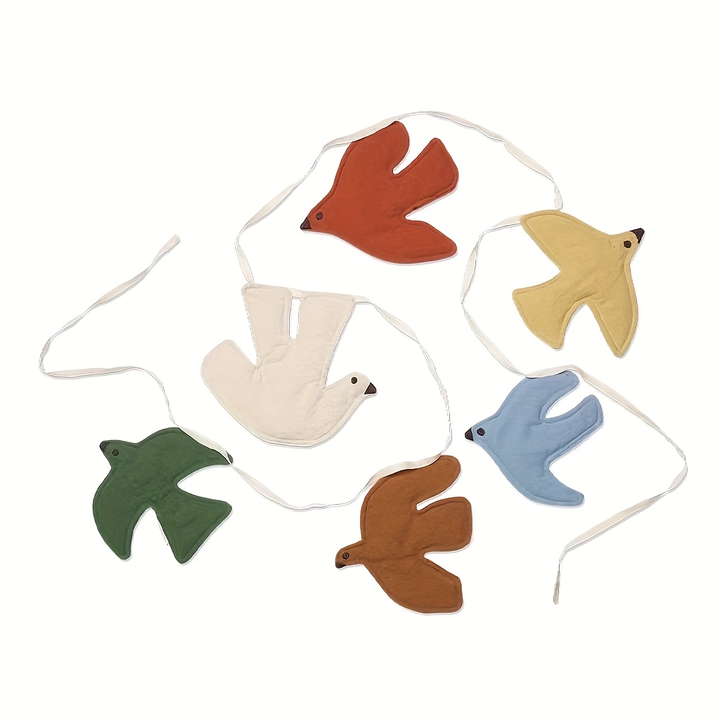 Image of Decorative Wall Hanging Featuring Embroidered Birds, Perfect For Home Decor
