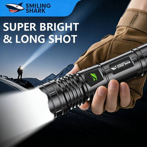 usb c rechargeable led flashlight 5 handheld torch adjustable focus flash light small portable for emergency camping dog walking home use