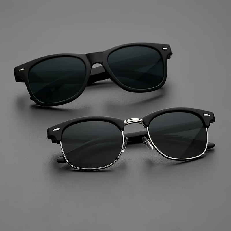 

2pairs Of Stylish Black Frame Fashion Glasses - Unisex, Suitable For Casual Wear, Driving, Gatherings, And Photography